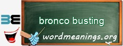 WordMeaning blackboard for bronco busting